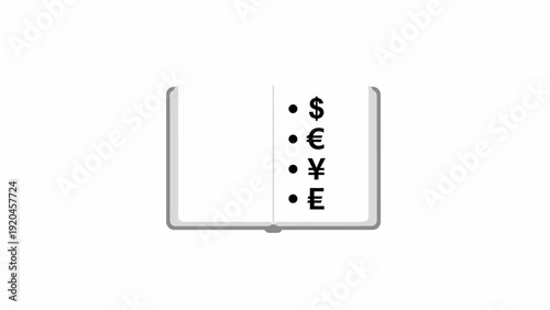 Currency Symbols on Metal Plate.