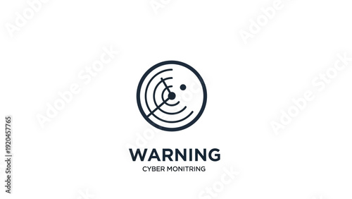 Cyber security warning sign icon symbol.