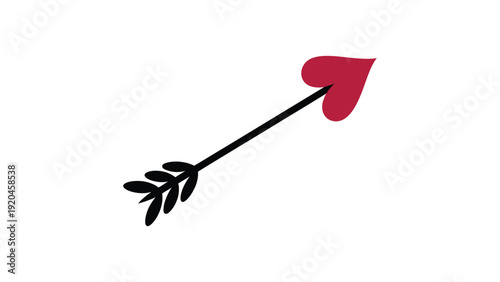 Love Arrow With Heart Shape Tip Icon Romantic Cupid Arrow Symbol Isolated On Light Background Valentine Love Concept Design