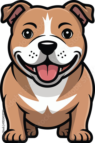 Cute cartoon a illustrator vector Staffordshire Bull Terrier