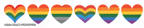 pride month rainbow colorful hearts 