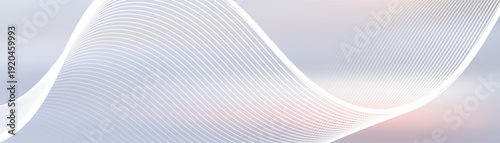 Clean neutral backdrop featuring smooth curved line pattern with subtle pastel light accents