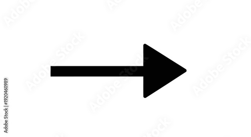 Black Arrow Pointing Right on White Background - Directional Symbol