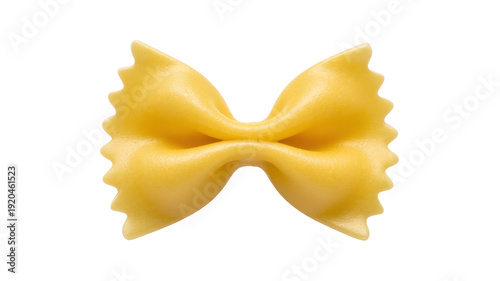 Farfalle pasta single piece yellow bow tie isolated on a transparent background