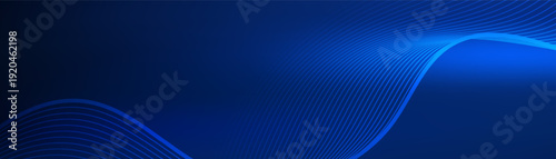 Premium abstract blue backdrop with elegant curved line pattern and futuristic aesthetic