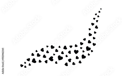 Composition of black spades forming a curved line