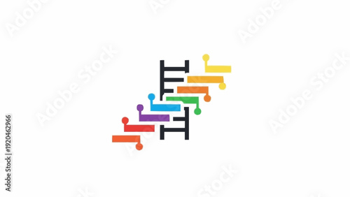 Colorful Staircase with Rainbow Steps.
