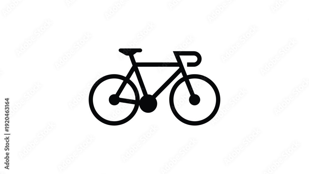 Obraz premium bicycle icon minimal black bike symbol for transport cycling sport eco friendly travel app interface flat vector illustration