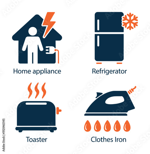 Vectors of common household appliances