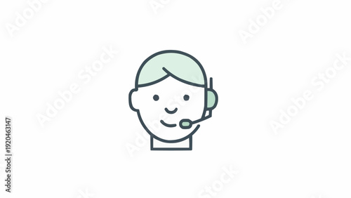 Smiling customer service representative with headset.