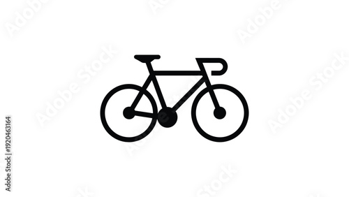 bicycle icon minimal black bike symbol for transport cycling sport eco friendly travel app interface flat vector illustration