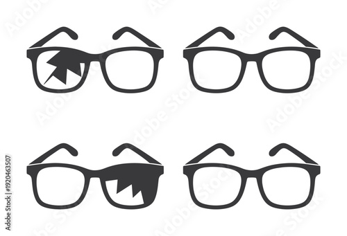 Vector of four pairs of glasses