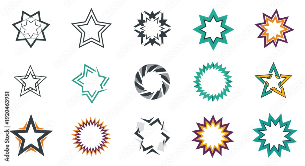 Fototapeta premium Starburst Elements Collection: Abstract Geometric Shapes
