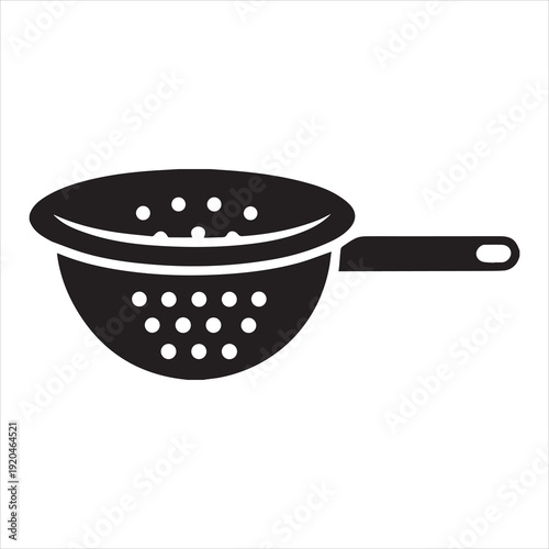 Vector Silhouette of a Simple Tea Strainer Kitchen Tool