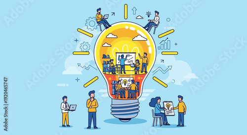 Creative team brainstorming and collaborating around innovative ideas