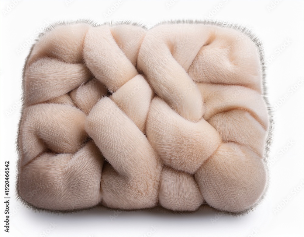 Fototapeta premium soft beige wool texture cozy material for fashion and interior design isolated on white background