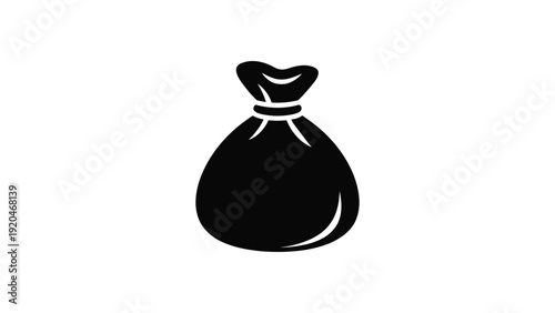 money bag icon minimal black sack symbol for finance savings investment banking wealth concept app interface flat vector illustration