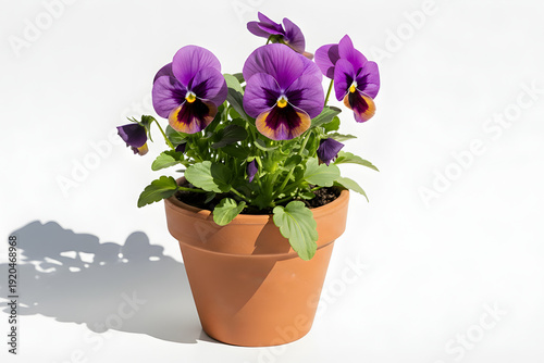 violet flowers in pot