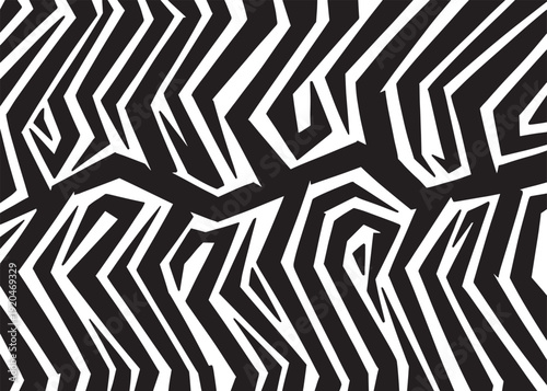 Geo Zebra skin pattern design. Animal print vector illustration background. Wildlife fur skin design illustration for web, home decor, fashion, surface, graphic design