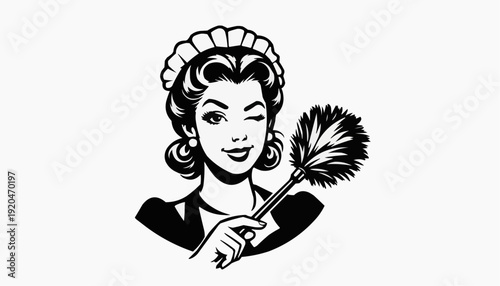 Retro Cleaning Lady SVG