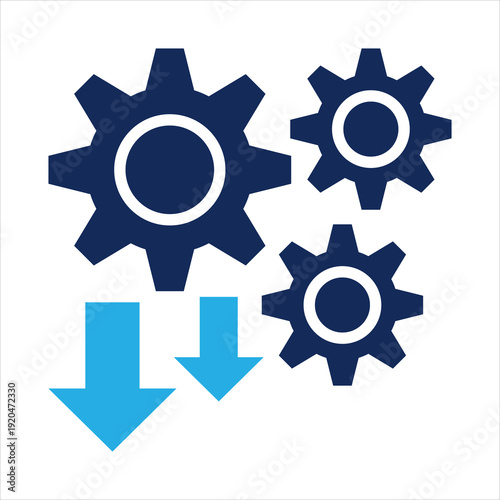 operational reduction icon in glyph dual color style vector illustration