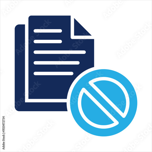 project cancellation icon in glyph dual color style vector illustration