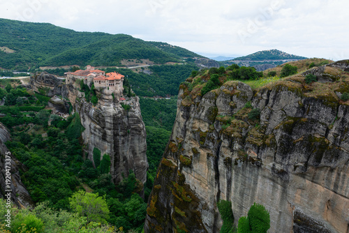 Eastern Orthodox monasteries in Greece, built on natural sandstone rock pillars, Kalambaka region