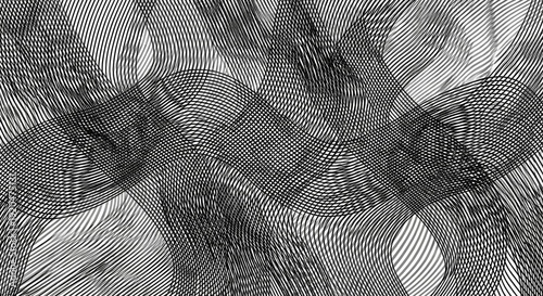 Abstract Black and White Wavy Line Optical Illusion