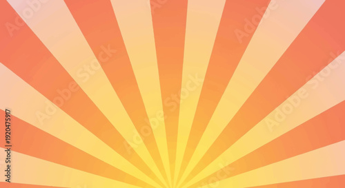 Sunburst Background with Radial Lines in Warm Colors