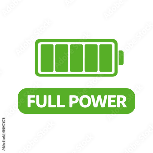 FULL POWER word minimal flat badge vector icon
single color, isolated on white background