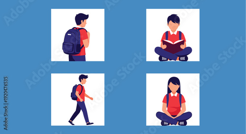 A blank white paper sheet on a solid blue background, ideal for clean and minimalist designs.