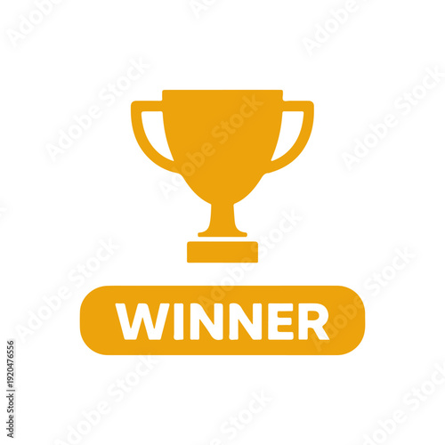 WINNER word minimal flat badge vector icon
single color, isolated on white background
