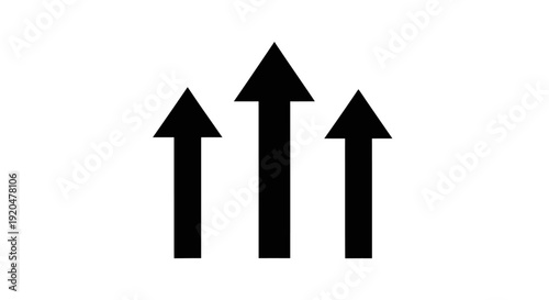 Free Download Three Black Arrows Pointing Upwards on White Background, Growth Concept - GFXLoad