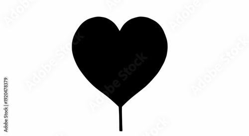 Black Heart Shaped Balloon Silhouette.