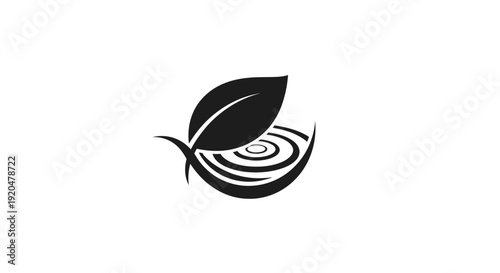 Black Leaf Logo Design Element.