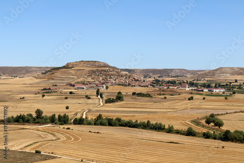 Hilltop view of Castrojeriz and countryside in July 2024