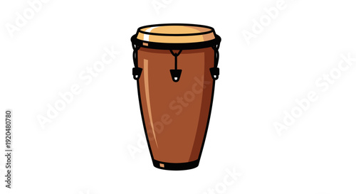 Brown Djembe Drum Illustration Isolated White.