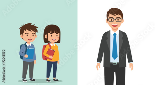 An energetic student holding a notebook and wearing a backpack, ready for learning, capturing an upbeat and positive mood.