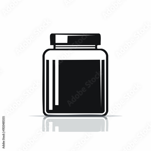 Clean line art illustration depicting a classic storage jar with a secure cap, embodying containment and preservation principles in design