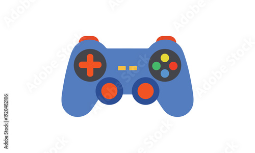 Blue Gamepad Controller Vector Illustration in Flat Style