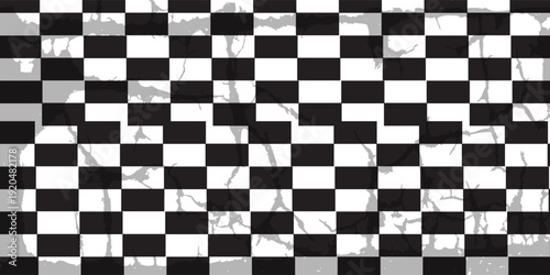 Black and white checkered rectangular frame. Square racing checkerboard pattern. Chessboard geometric pattern. Rally checkerboard pattern. Finish racing frame.