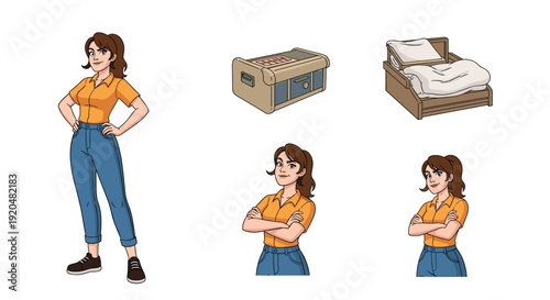 Stylized illustration showcasing casual fashion with rolled-up jeans and classic sneakers, evoking a relaxed, urban vibe perfect for lifestyle imagery