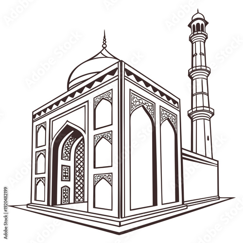 taj mahal vector illustration