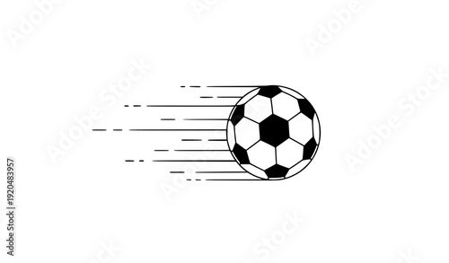 Minimal soccer ball speed trail effect sports vector isolated on transparent background