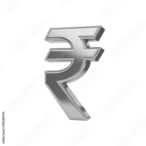 Silver rupee symbol currency finance economy isolated on a transparent background