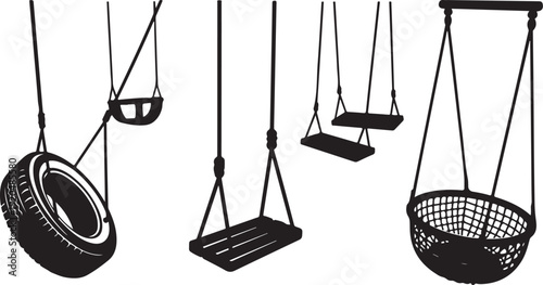 Various types of swings for kids playground equipment