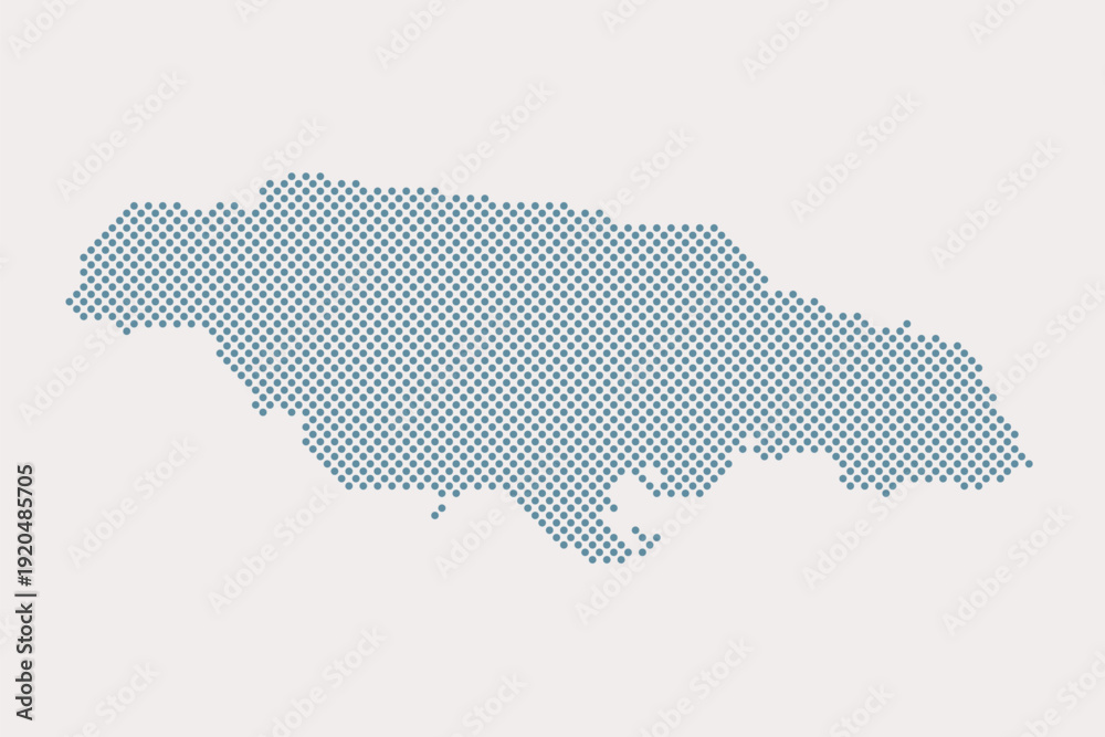 Fototapeta premium Vector map of Jamaica from points, dotted template