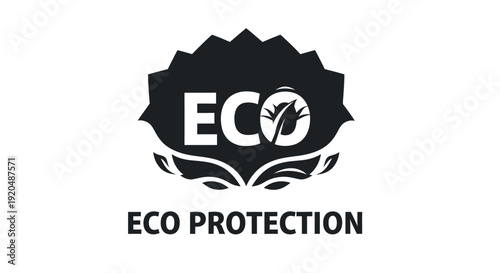 Eco Protection Logo Design with Leaves.