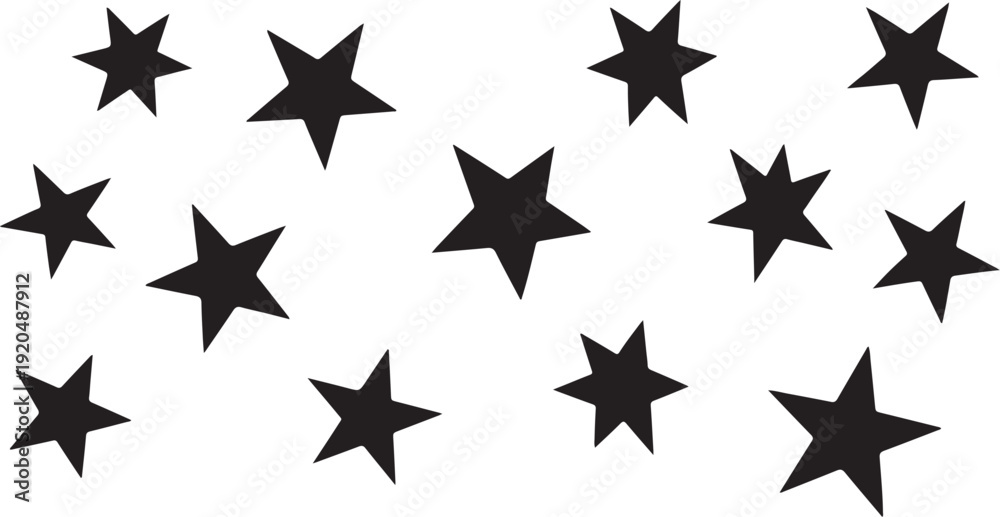Obraz premium Black stars on white background abstract design element pattern