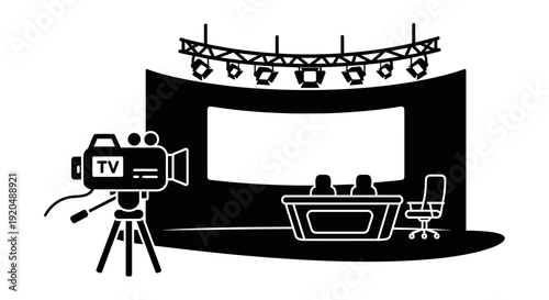 Television studio camera setup.